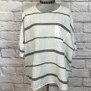 Holiday Australian-made beachy/nautical striped linen blouse